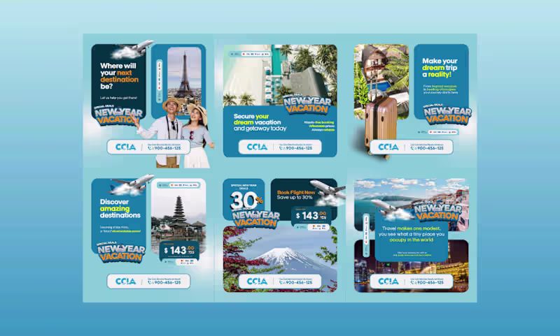 Cover image for Travel Agency Social Media Posts