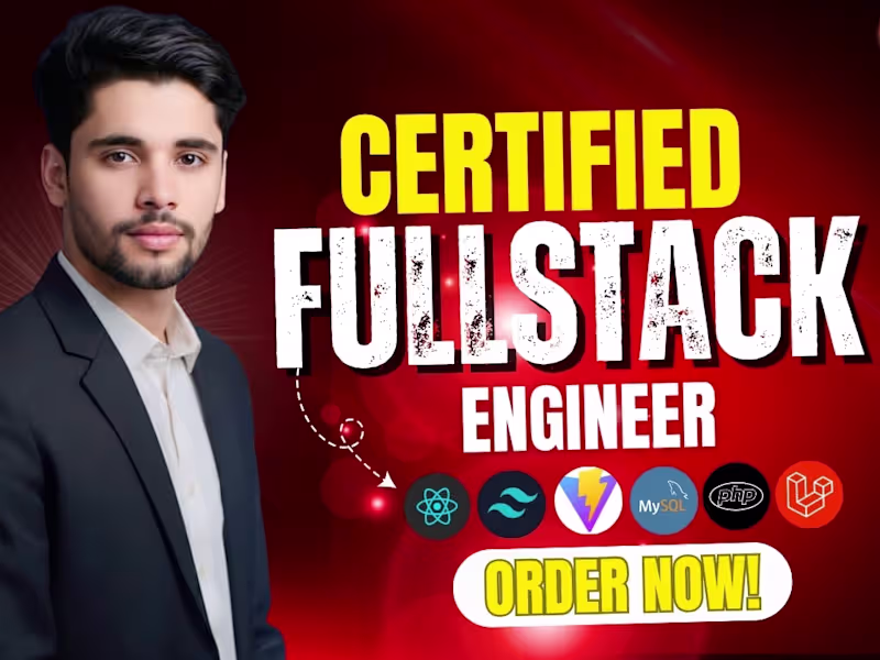 Cover image for Certified Full Stack Engineer, React, laravel, tailwind, ai