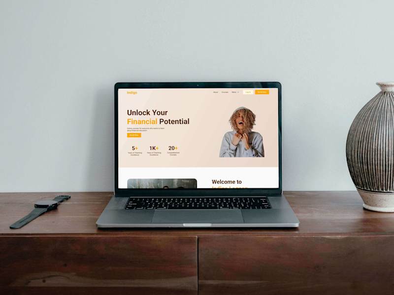 Cover image for Indigo Lagoon – Website Design Concept for Financial Course