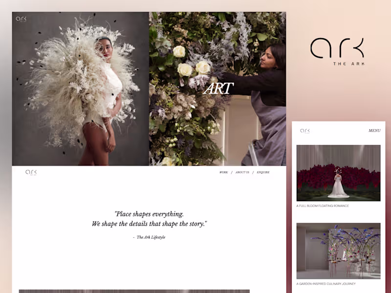 Cover image for Luxury Website Redesign + Webflow for The Ark Lifestyle
