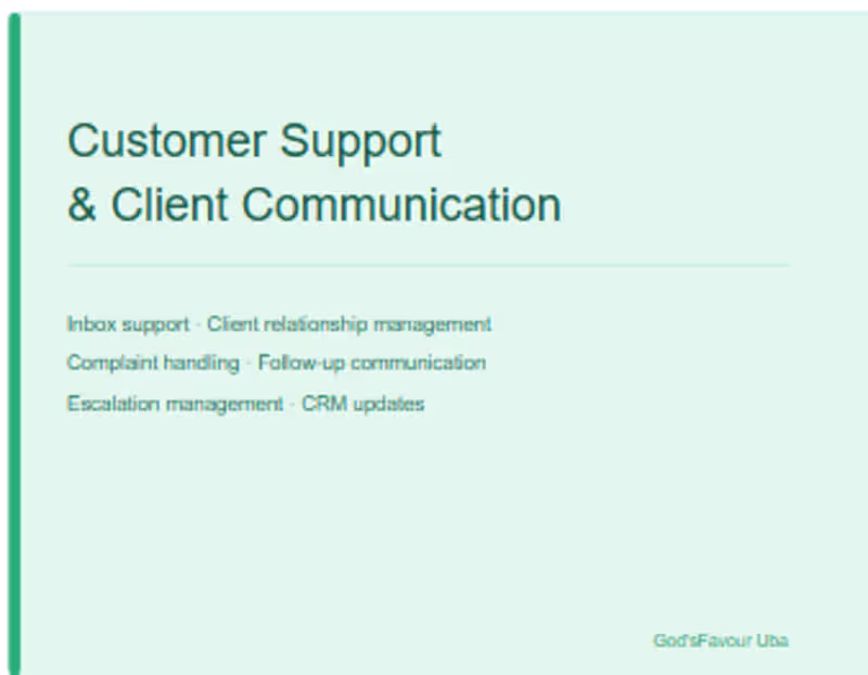 Cover image for Customer Support & Client Communication