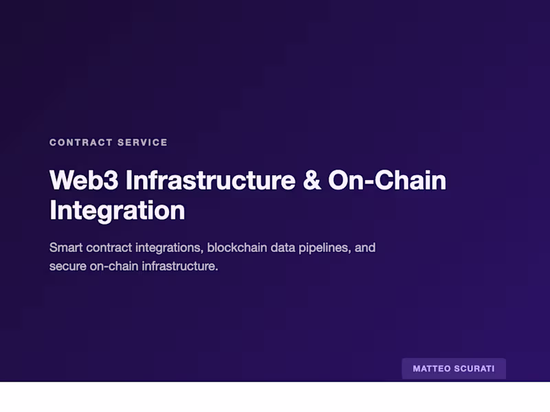 Cover image for Web3 Infrastructure & On-Chain Integration