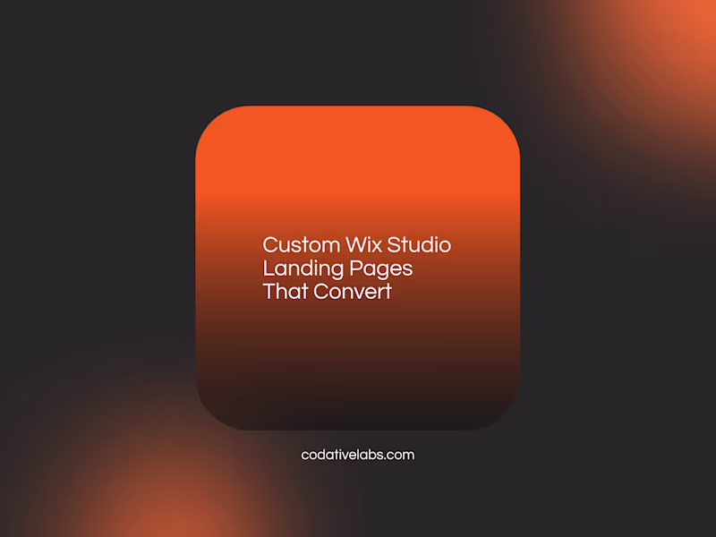 Cover image for Custom Wix Studio Landing Pages That Convert