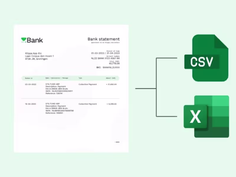 Cover image for Bank statements into Excel