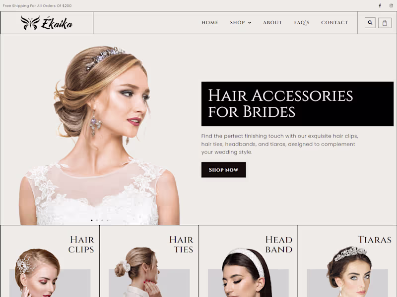 Cover image for Ekaika.com.au – Hair Accessories Online Store Created by ITfySol