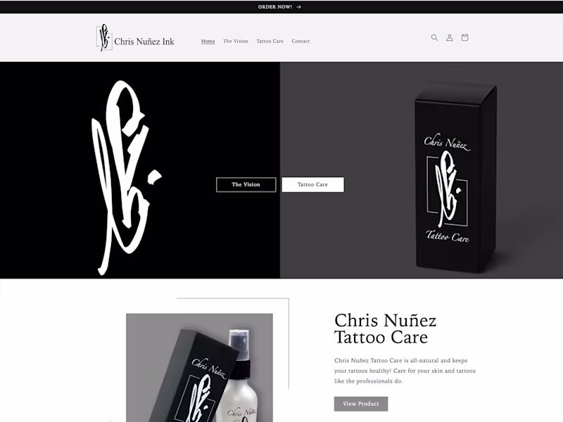 Cover image for Chris Nuñez Tattoo Inc. Web