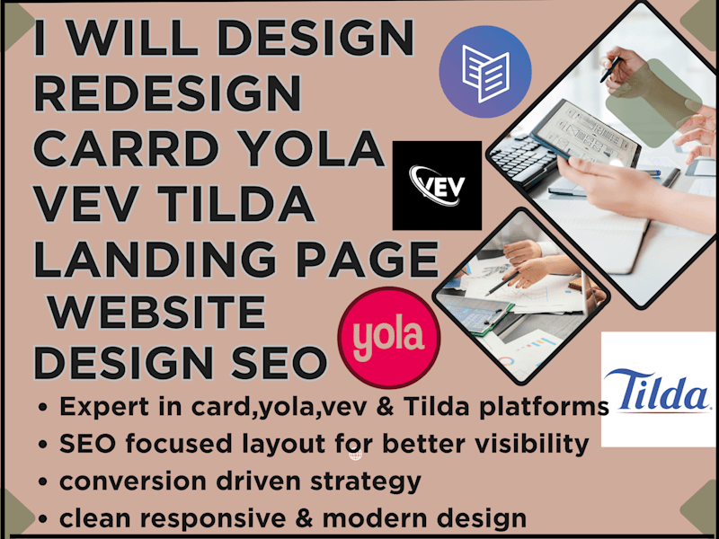 Cover image for  I will build create design Tilda yola vev carrd website design