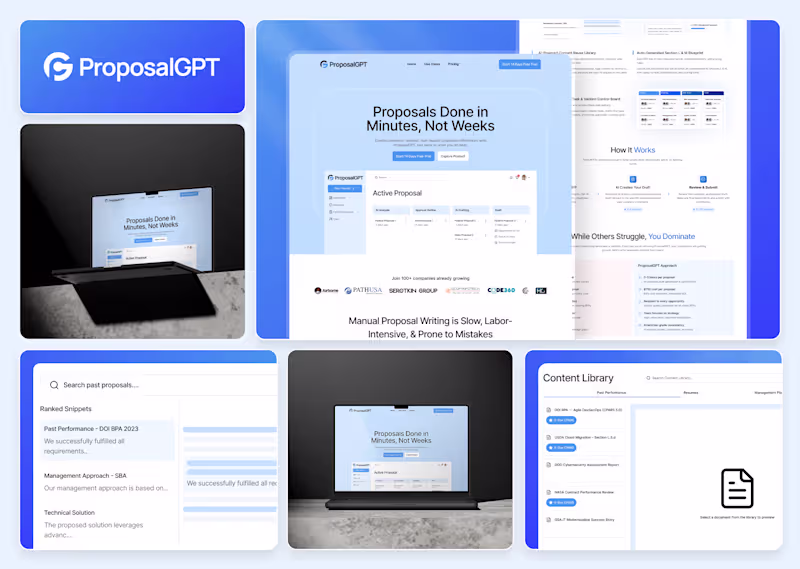 Cover image for Figma Design & Webflow Development for ProposalGPT