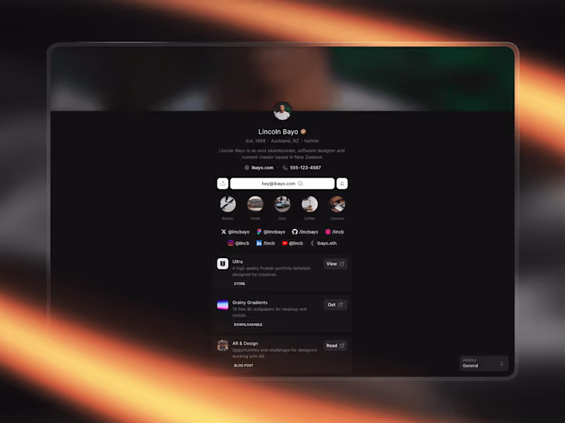 Cover image for Linker · Link in Bio Framer Template