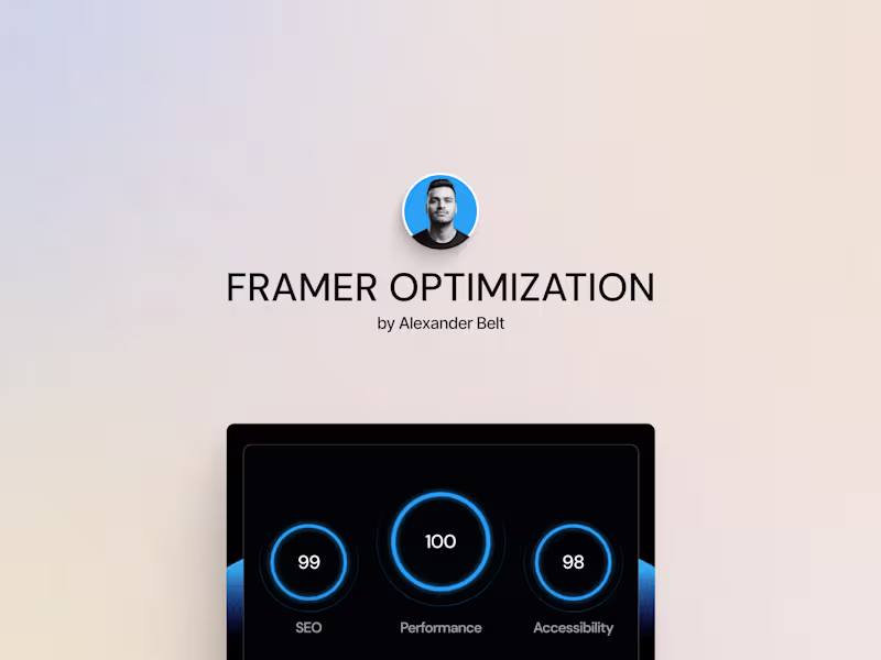 Cover image for Framer • Website Optimization