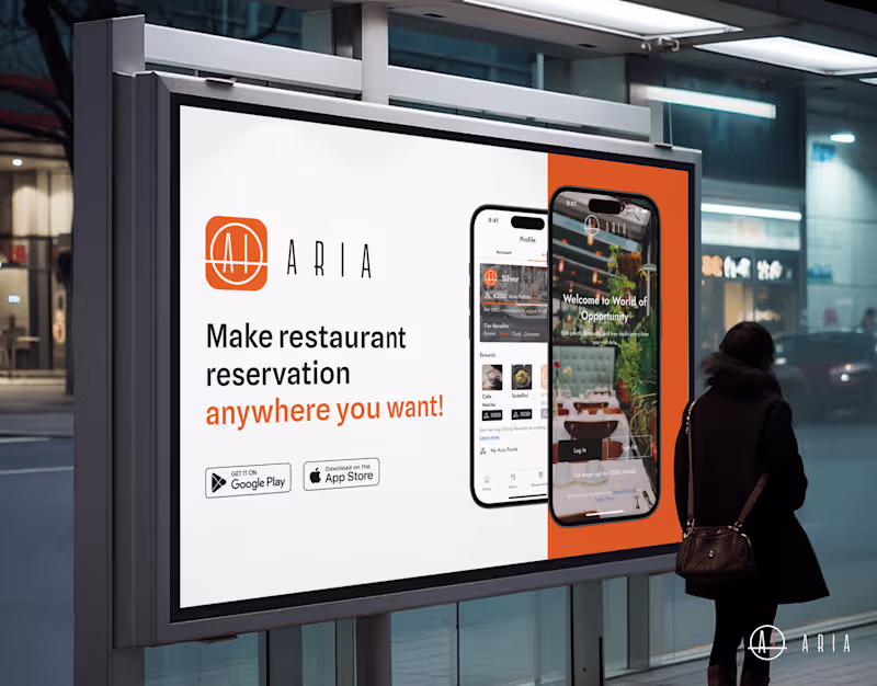 Cover image for Aria: Restaurant Reservation Mobile App, UX/UI Design