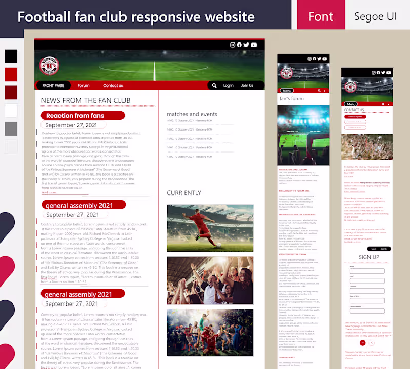 Cover image for Football fan club website