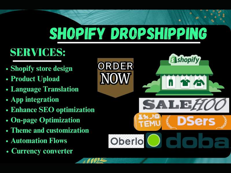 Cover image for i will build shopify dropshipping store via temu bigbuy supliful