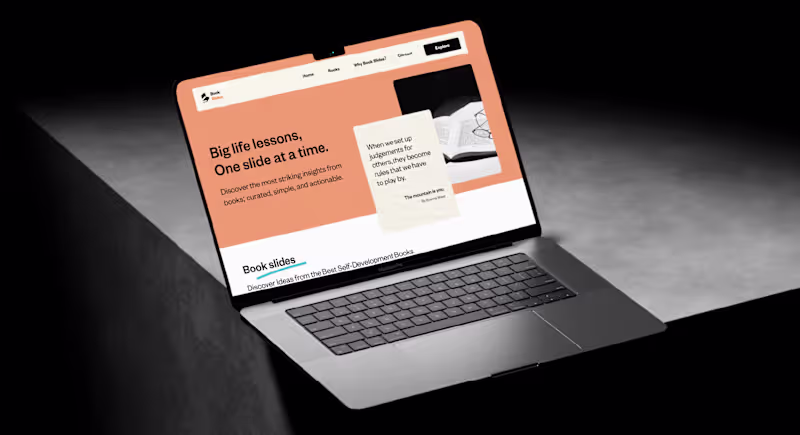 Cover image for Book Slide Branding | UI Design | Website Development