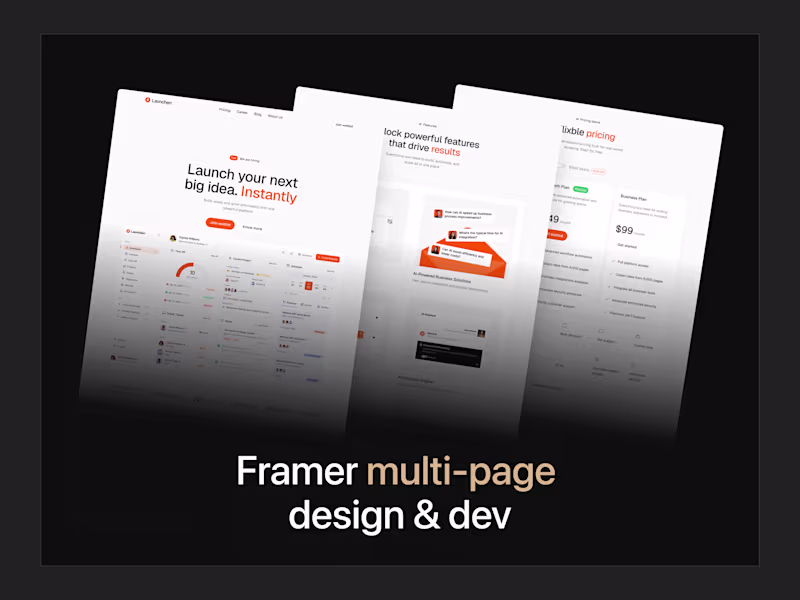 Cover image for Multi page website design in framer