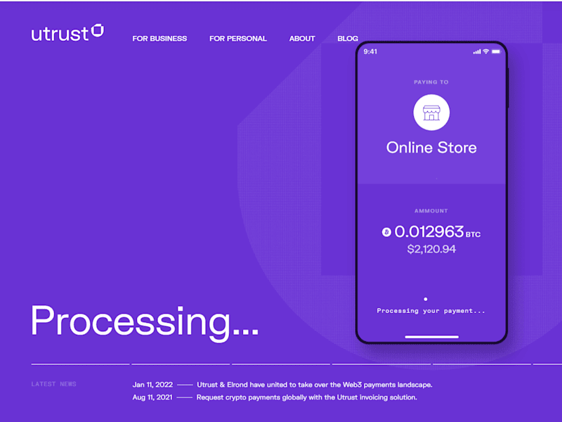 Cover image for Utrust — Accept crypto payments, easily.