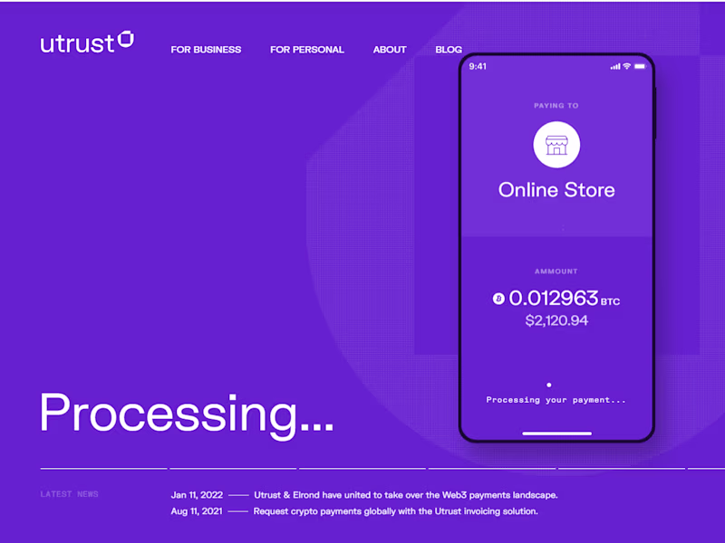 Cover image for Utrust — Accept crypto payments, easily.