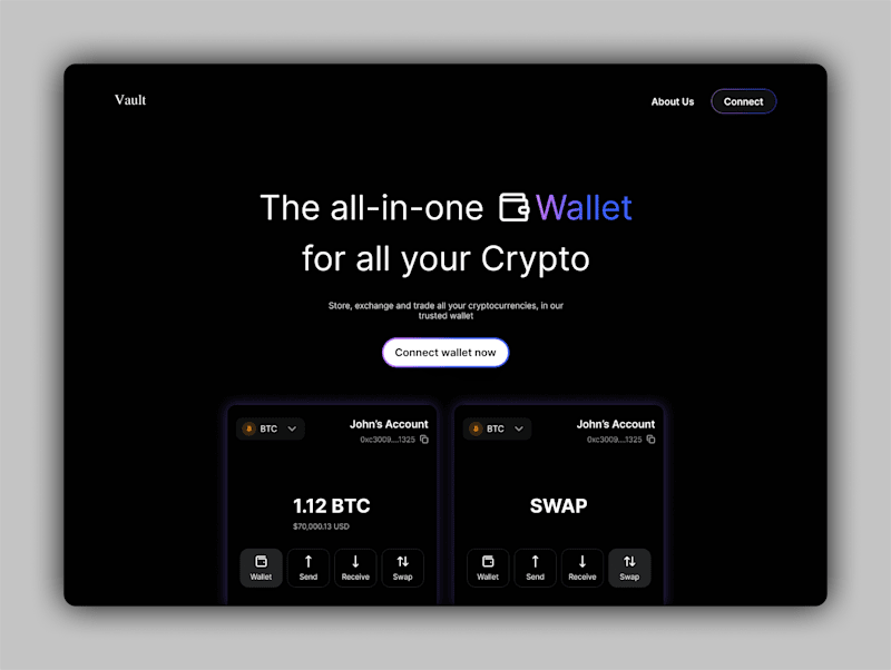 Cover image for Vault Crypto Wallet landing page