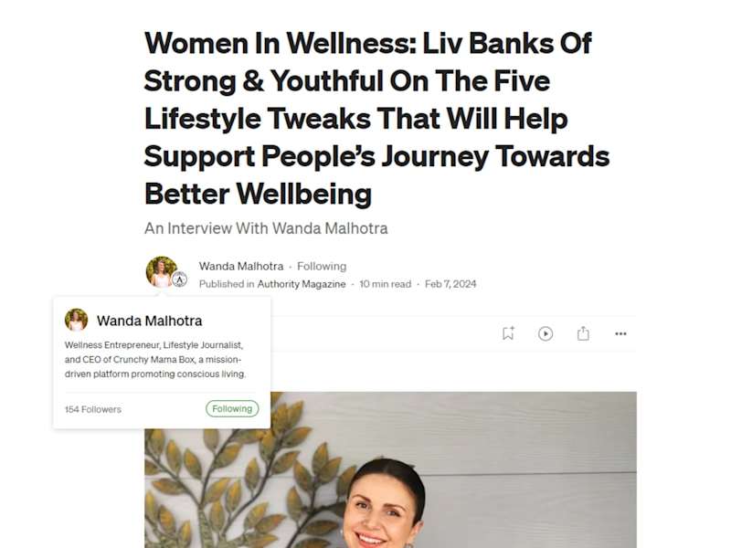 Cover image for Featured on Medium (Authority Magazine) Women in Wellness.