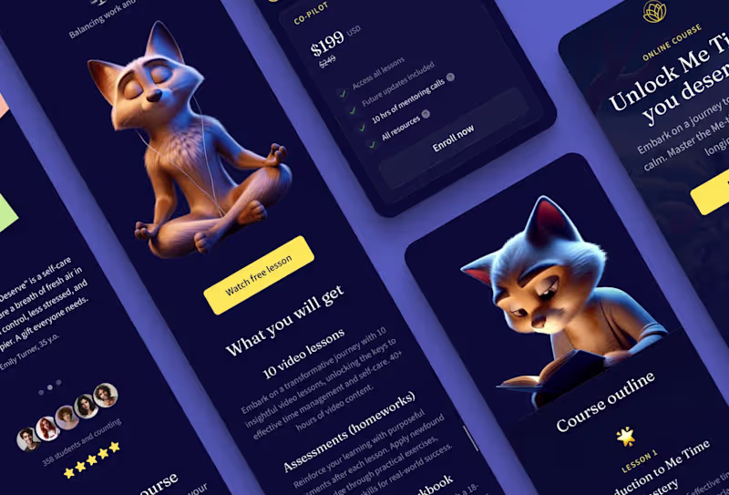 Cover image for Online course landing page Framer template