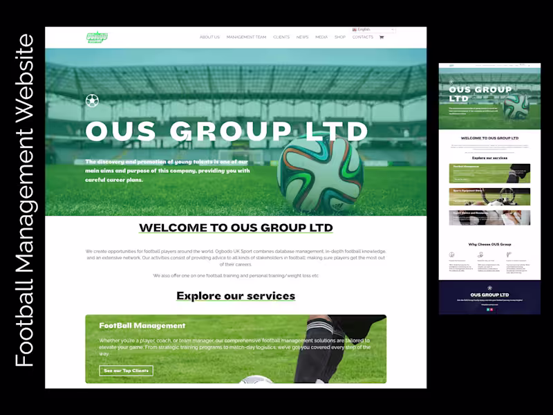 Cover image for OUS GROUP Football Management |Web Development and Design