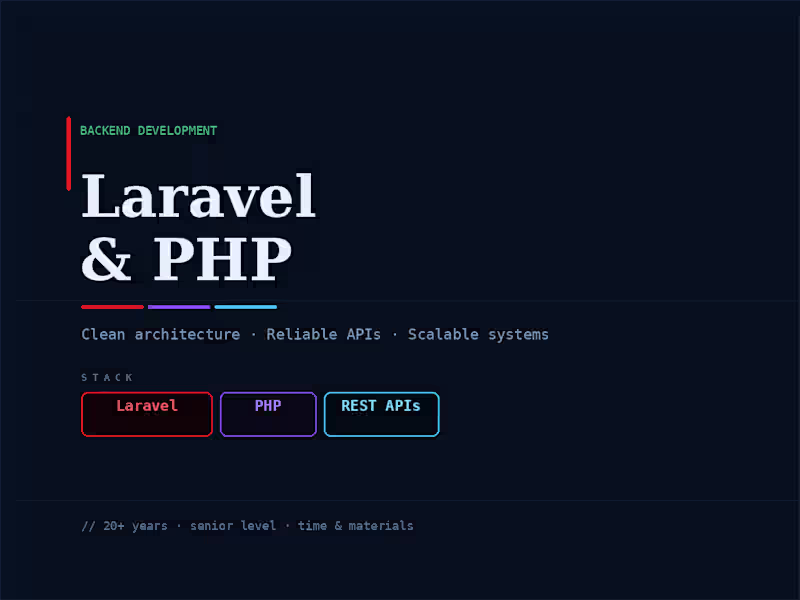 Cover image for Laravel & PHP Backend Development