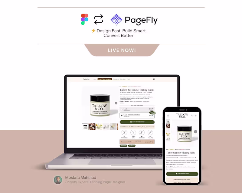 Cover image for Designed a high-converting Shopify landing page using PageFl...