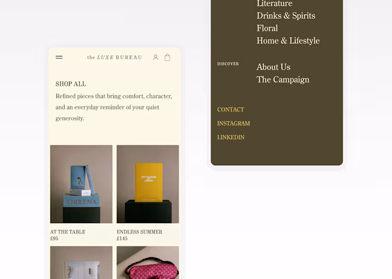 Cover image for the Luxe Bureau — E-Commerce Webshop with Custom Admin Dashboard