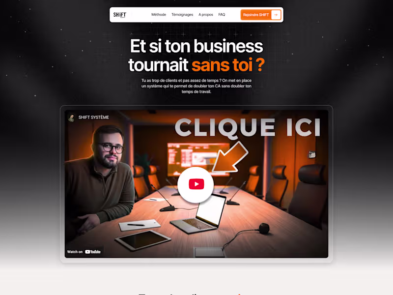 Cover image for Shift Système Webflow Landing Page Adaptation