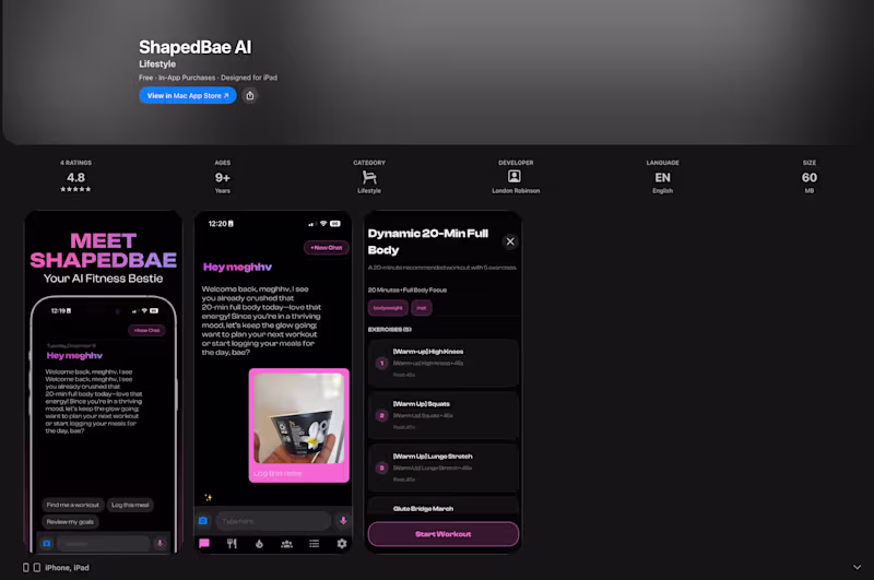 Cover image for ShapedBae AI - AI-Powered Fitness