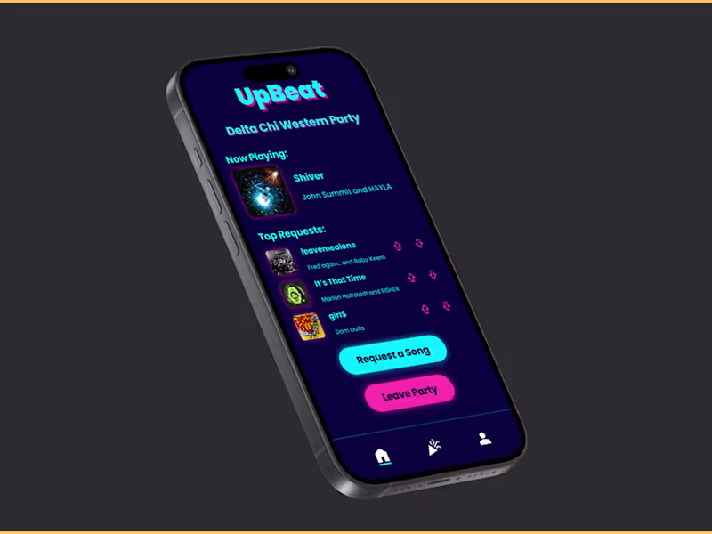 Cover image for UpBeat App Design for Partygoers and DJs