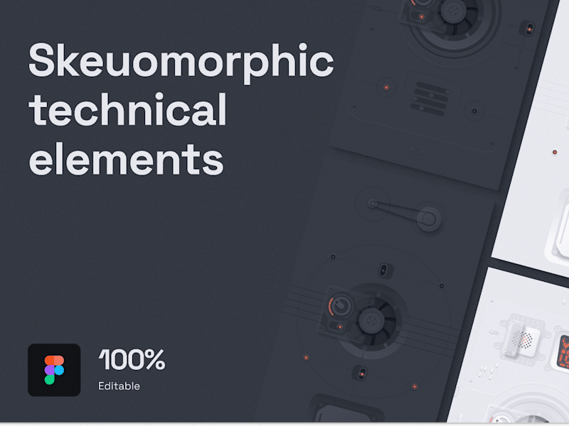 Cover image for Skeuomorphic technical elements - Figma assets