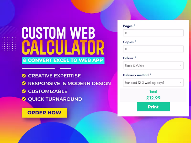 Cover image for Convert Excel Cost or Pricing Calculator in Interactive Web App