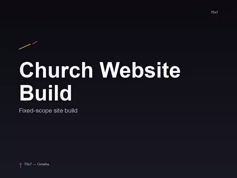 Cover image for Church Website Build