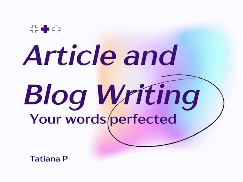 Cover image for Article and Blog Post Writing