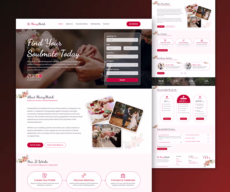 Cover image for MarryMatch Website Landing Page by Figma