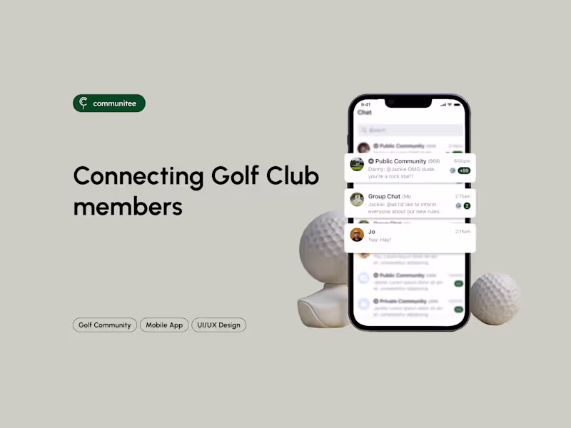 Cover image for Golf Chat | Social Community | Mobile UX/UI Design & Development