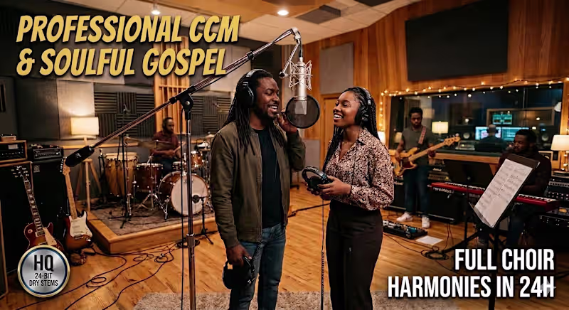 Cover image for record soulful gospel choir vocals, harmony, layers in 24 hours 