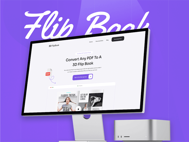 Cover image for 3D Flip Book - Plugin Landing Page Design