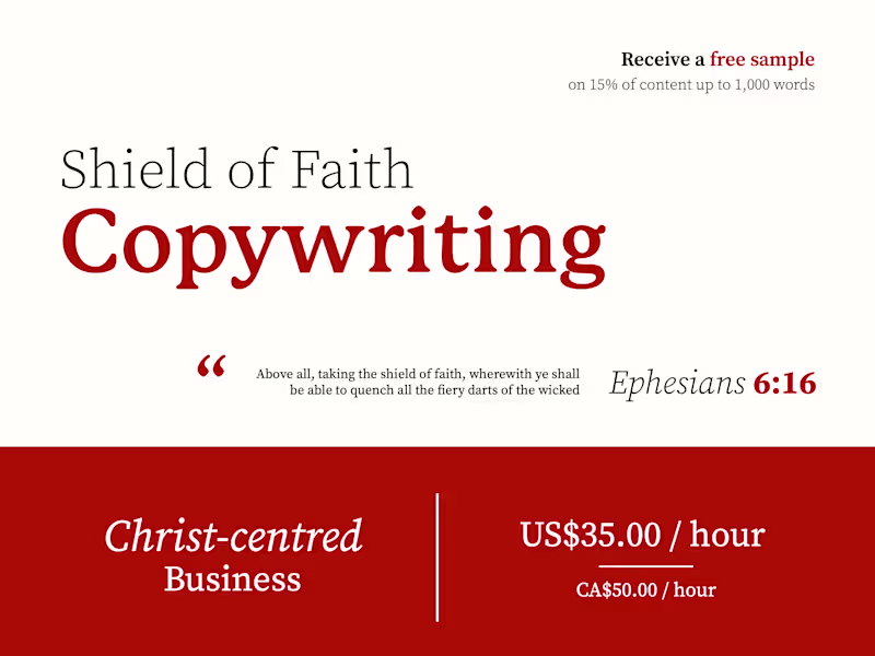 Cover image for Shield of Faith Copywriting (Ephesians 6:16)