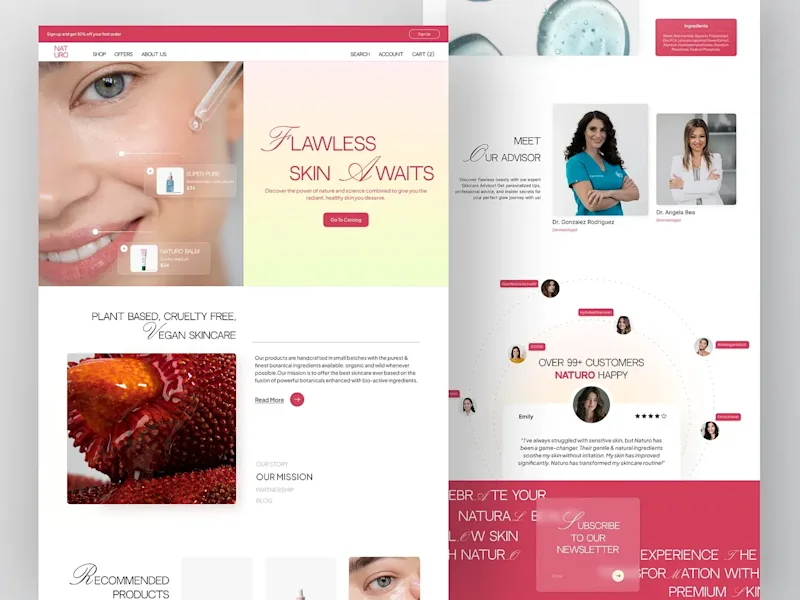 Cover image for Naturo Skincare - Landing Page Design