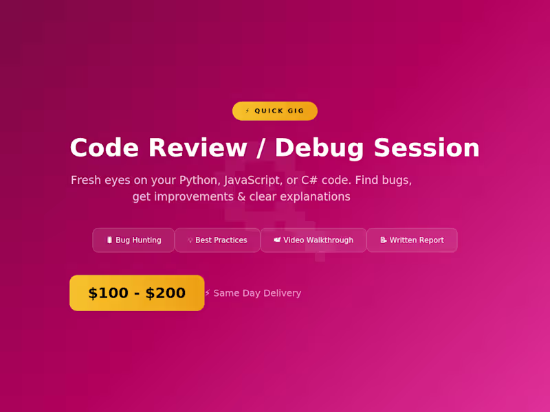Cover image for Code Review - Find Bugs & Get Improvements