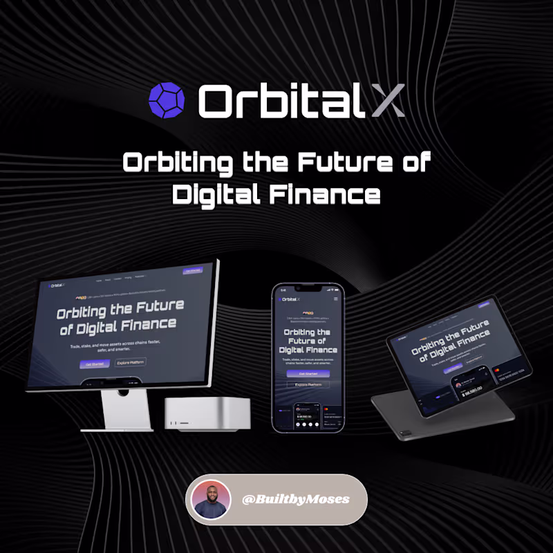 Cover image for 🚀 OrbitalX Website Design A futuristic crypto web experienc...