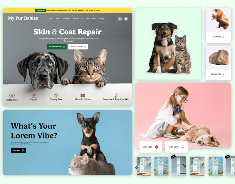 Cover image for Pets Skin & Oral Care Website UI/UX Design & Shopify Development
