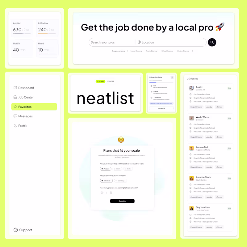 Cover image for 💻 Neatlist - A Job Portal For cleaners