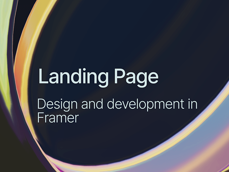 Cover image for Landing Page Design and Development