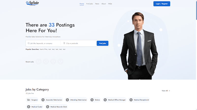 Cover image for VetRepFinder - Jobs Portal for Veterinarian Reps