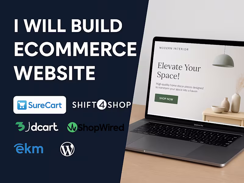 Cover image for I will build SureCart 3DCart ShopWired EKM WordPress store SEO