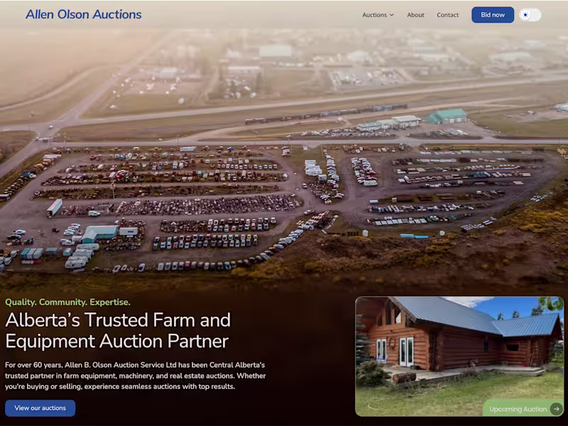 Cover image for Allen B. Olson Auction Services Ltd.