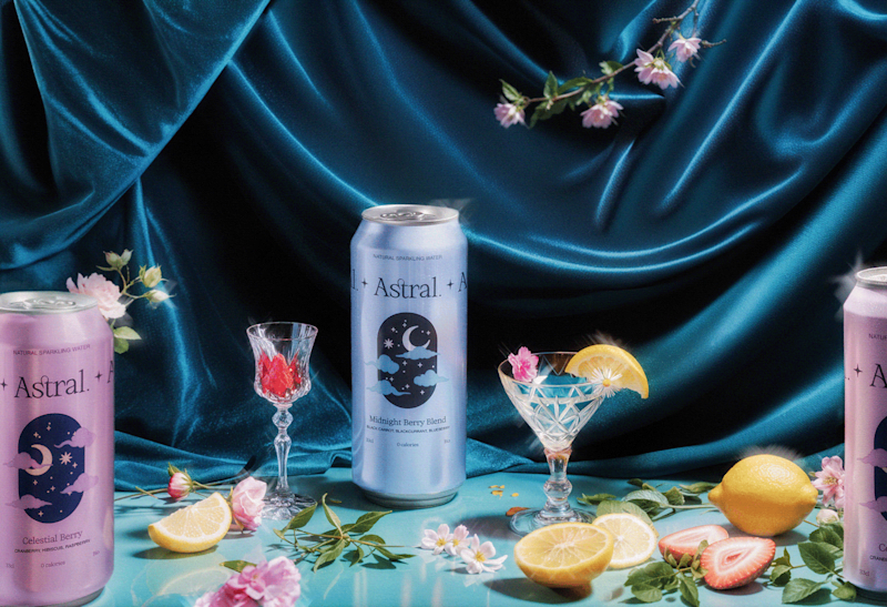 Cover image for Astral, elegant, dreamy sparkling water branding